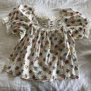 Doen Flouncy Floral Blouse like new